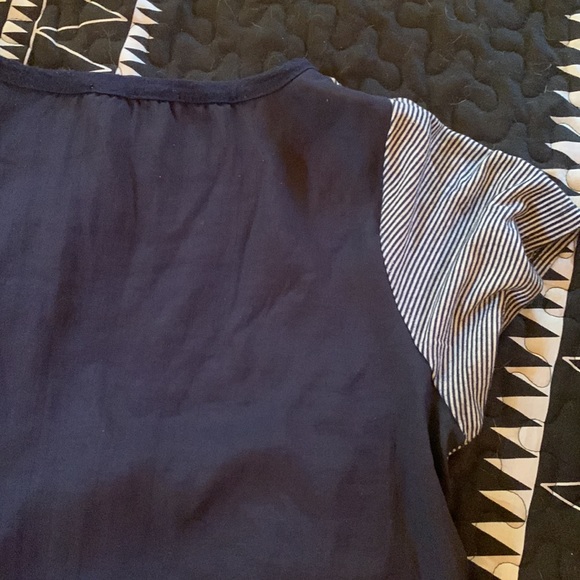 Navy mixed media sailor striped tee - Picture 5 of 5